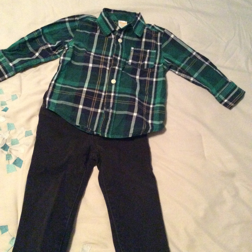 Plaid Gymboree shirt with skinny jeans